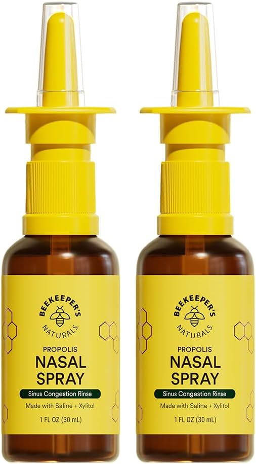 BeekeeperのNaturals Nasal Spray for Adults with Propolis, Xylitol & Saline, Clears Nasal Congestion, Moisturizes Sinus Canal, & Decongest Sinus Cavities, 1 fl oz(Pack of 2)