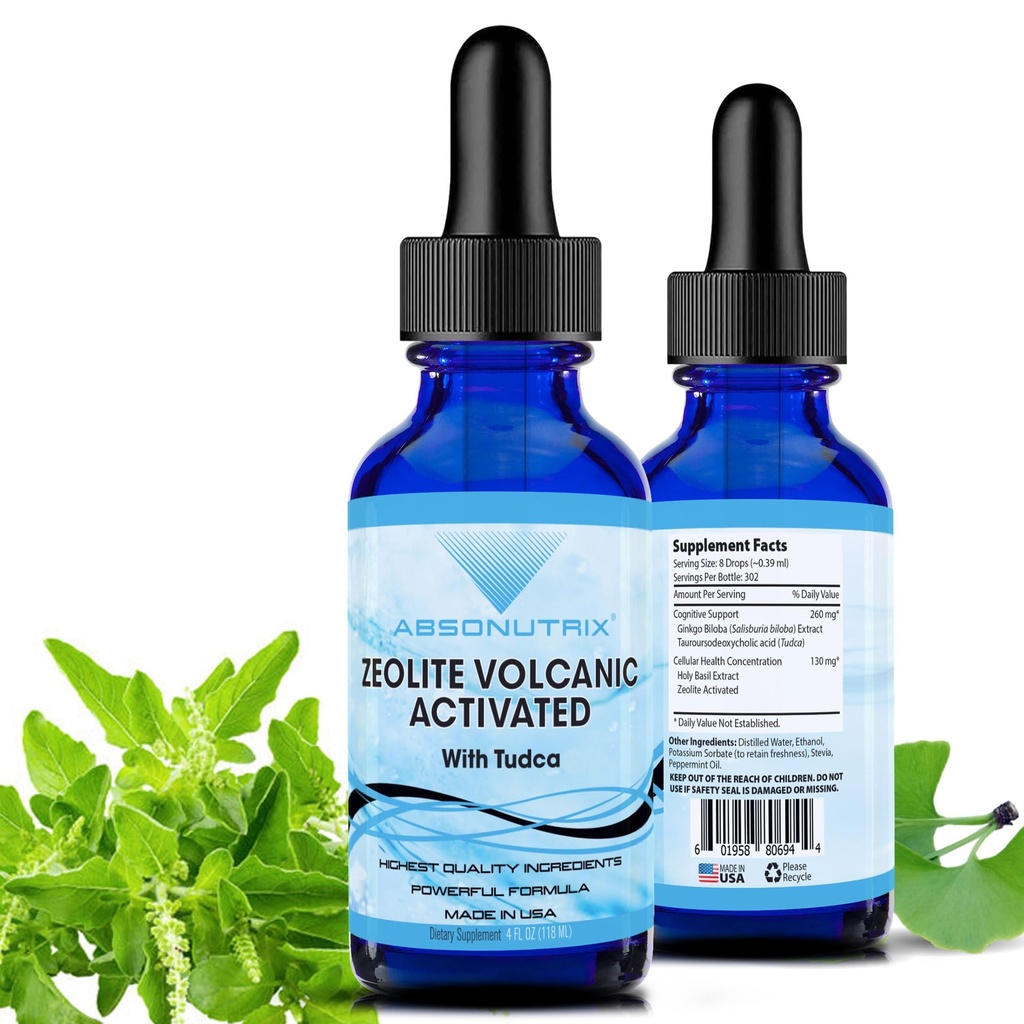AbsonutrixのゼオライトのVolcanicはTudcaの高度の方式390のmg、4 Ozの液体、302のサービング、米国、速い吸収、非GMOのGMPによって証明される設備、残酷なしプロダクトで作りました