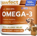 PAWFECTCHEW 魚油オメガ3 犬用 - アレルギー救済 - 関節の健康 - 痛みの軽減 - 皮膚とコートサプリメント - アラスカサーモンオイル咀嚼 - オメガ3 6 9 - EPA&DHA脂肪酸