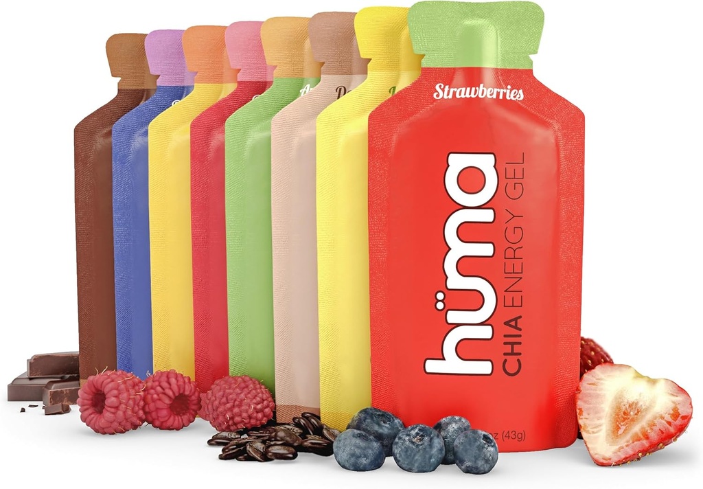 Huma Chiaのエネルギー ゲル、バラエティ12のパック-Stomach友好的な、Enduranceの練習のための実質の食糧エネルギー ゲル
