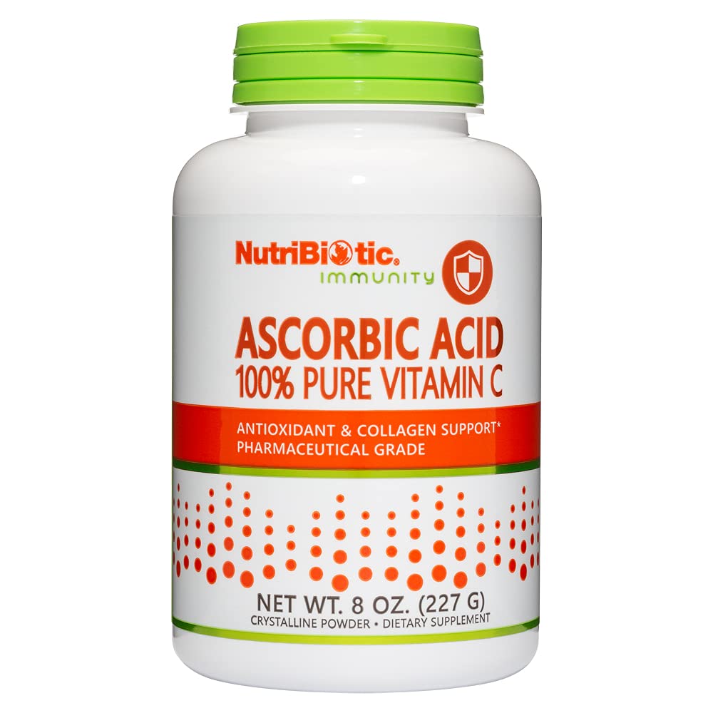 NutriBioticアスコルビン酸ビタミンCパウダー、8 Oz | 医薬品グレードL-アスコルビン酸、給食当たり2000 Mg | エッセンシャル免疫&抗酸化コラーゲンサポートサプリメント | ビーガン、グルテンフリー