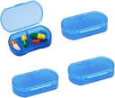 パースの小さい4PCSの丸薬のオルガナイザーの携帯用旅行毎日の丸薬の容器のための2PCSの丸薬箱AM及びPMの小型ピル箱のビタミン、魚油、補足のホールダー