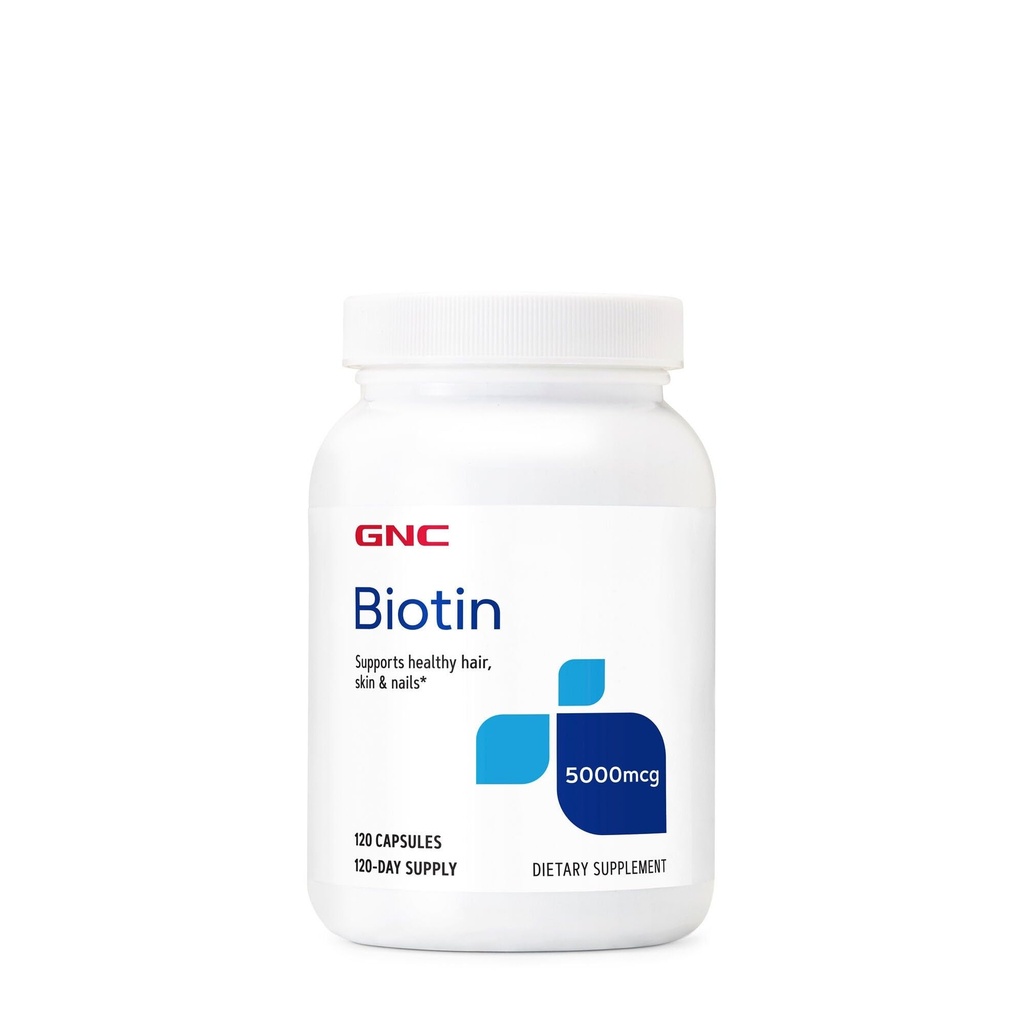 GNCのBiotin 5000mcgの補足、サポート健康な毛、皮および釘、120のサービング