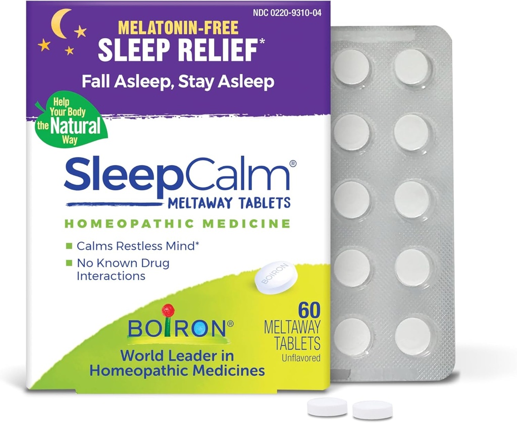 Boiron SleepCalm Sleep Aid for Deep, Relaxing, Restful Nighttime Sleep - Melatonin-Free と Non Habit-Forming - 60 カウント