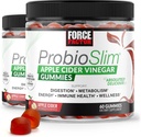 FORCE FACTOR ProbioSlim Apple Cider Vinegar Gummies、2-Pack、有機Apple Cider VinegarとLactoSpore Probiotics、消化、代謝、免疫の健康、120 Gummiesをサポートするためのプレバイオティクス
