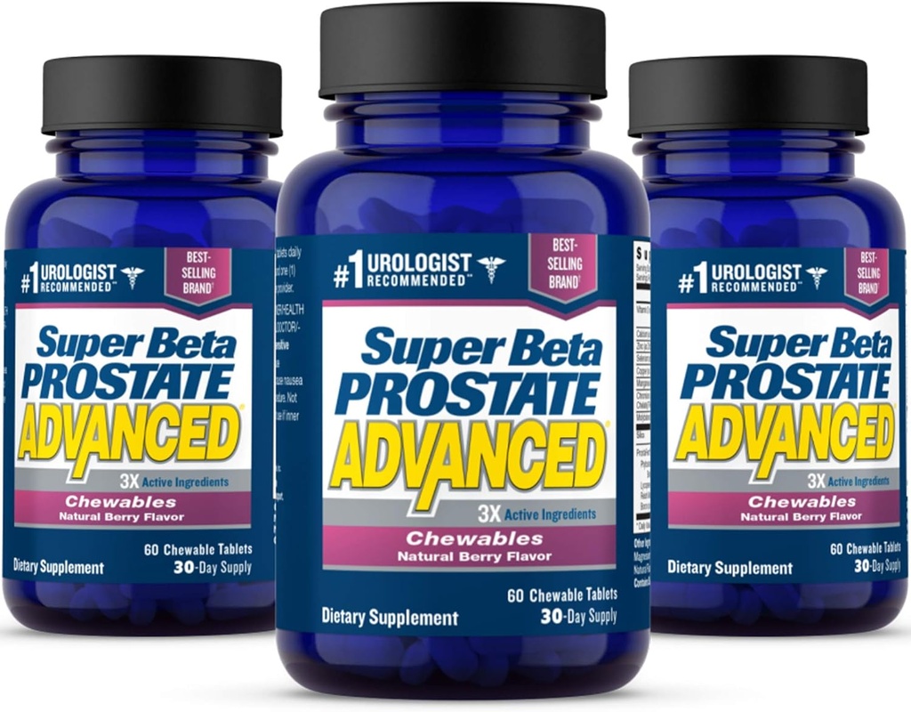 SUPER BETA PROSTATE アドバンストChewables - 男性の健康のための前立腺サポートサプリメント (180咀嚼、3パック)