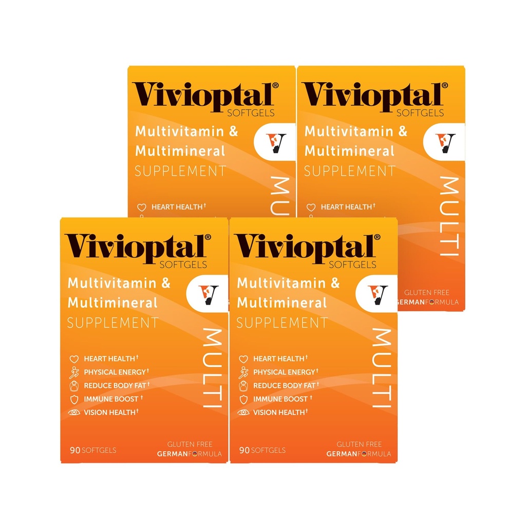 Vivioptalマルチ、90 Softgels(1年の供給)、マルチビタミン&マルチミネラル、グルテンフリー、ドイツ式