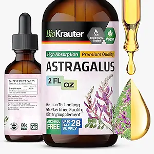 BIO KRAUTER Astragalus Tincture - 免疫サポートのためのAstragalus Root液体エキス - アルコールと砂糖無料 - 高吸収 - ビーガンドロップ 2 Fl.Oz.