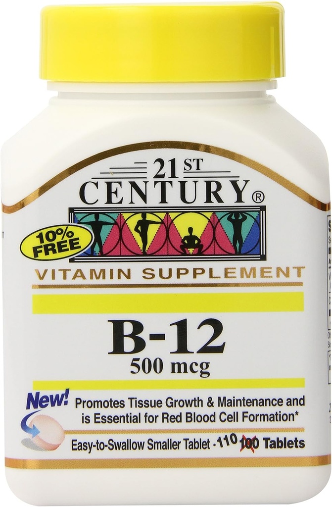 21st 世紀 B-12 500 mcg 錠、110 カウント(3)のパック