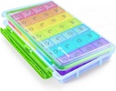 AUVON iMedassistモイスチャープロフ週刊ピルオーガナイザー4日4回、ビタミン、サプリメント、薬を握る取り外し可能な個々のピル容器と旅行するための大型7日ピルボックスポータブル