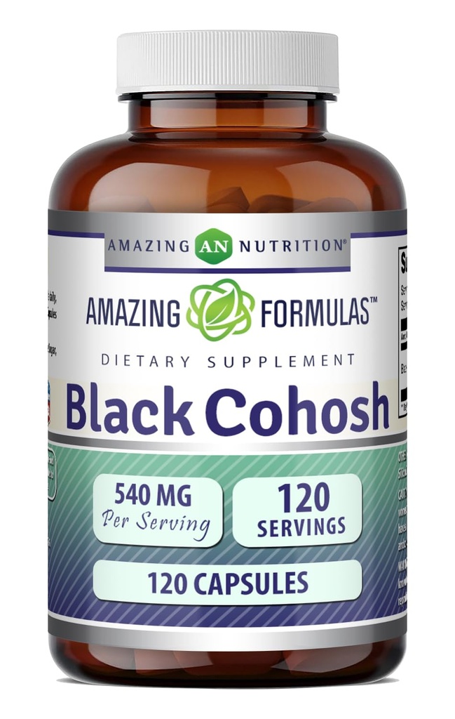 アメイジングフォーミュラ ブラックコホッシュサプリメント | 540 Mg / サービング | カプセル | ノンGMO | グルテンフリー | アメリカ製(1パック | 120 カウント)