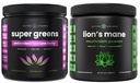 NutraChampsの極度の緑の酸化防止及びライオンのマネの粉。 消化器、免疫および適応体サポート
