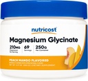 NutricostのマグネシウムのGlycinateの粉(Peachのマンゴ、250グラム) - マグネシウムのGlycinate (Bisglycinateとして)