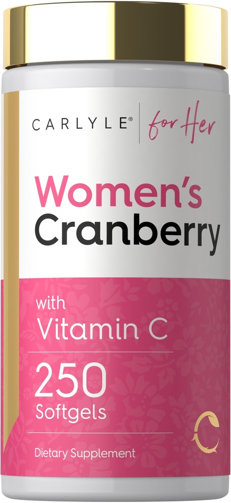 女性用カルリールクランベリーピル | 250 Softgels | ビタミンCとEの濃縮エキスサプリメント | 非GMO、グルテンフリー | ヘルシー
