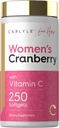 女性用カルリールクランベリーピル | 250 Softgels | ビタミンCとEの濃縮エキスサプリメント | 非GMO、グルテンフリー | ヘルシー