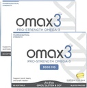 Omax3 Pro-Strength Ultra-Pure Omega-3 Fish Oil - 1000mg - 最大プロフェッショナルジョイント&マッスルサポート - EPA DHA - NSF認定 - 60 / 1Softgelブリストア(パッケージ2)
