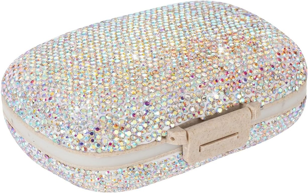 毎日のビタミンのオルガナイザー、携帯用丸薬の箱旅行、薬の丸薬箱の容器のびん、Pureseのための小さい丸薬のホールダーのキャリア、かわいい薬ディスペンサーの援助(多彩な)