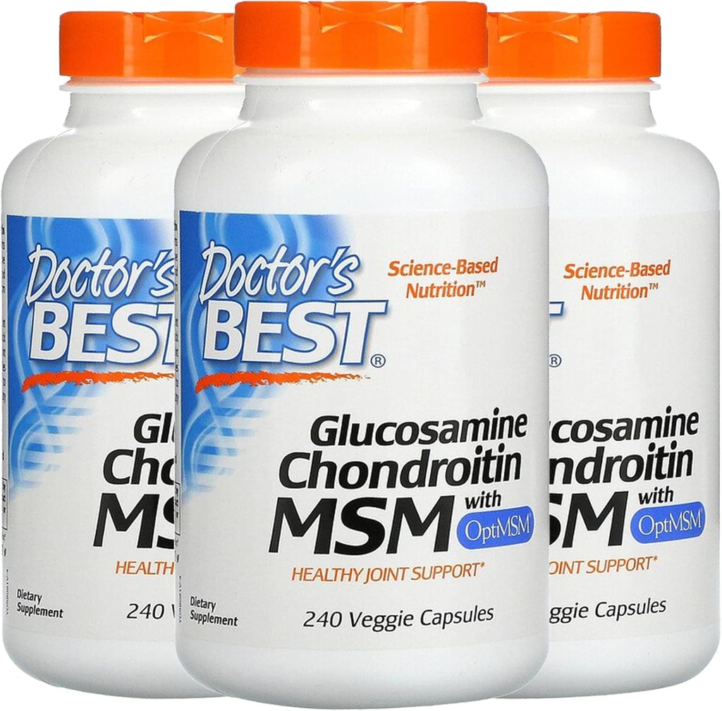 医師のベスト, (3 パックグルコサミンコンドロイチン MSM と OptiMSM, 240 ベジギーキャップ