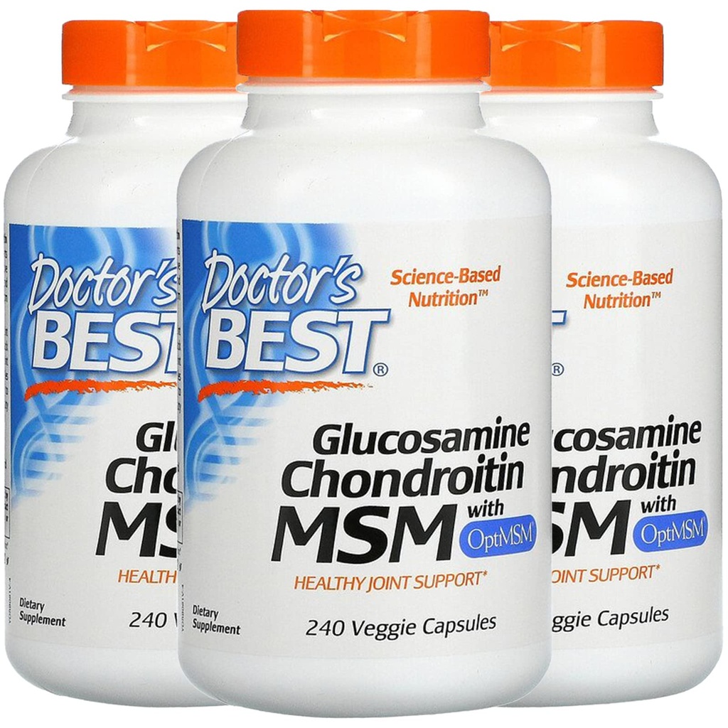 医師のベスト, (3 パックグルコサミンコンドロイチン MSM と OptiMSM, 240 ベジギーキャップ