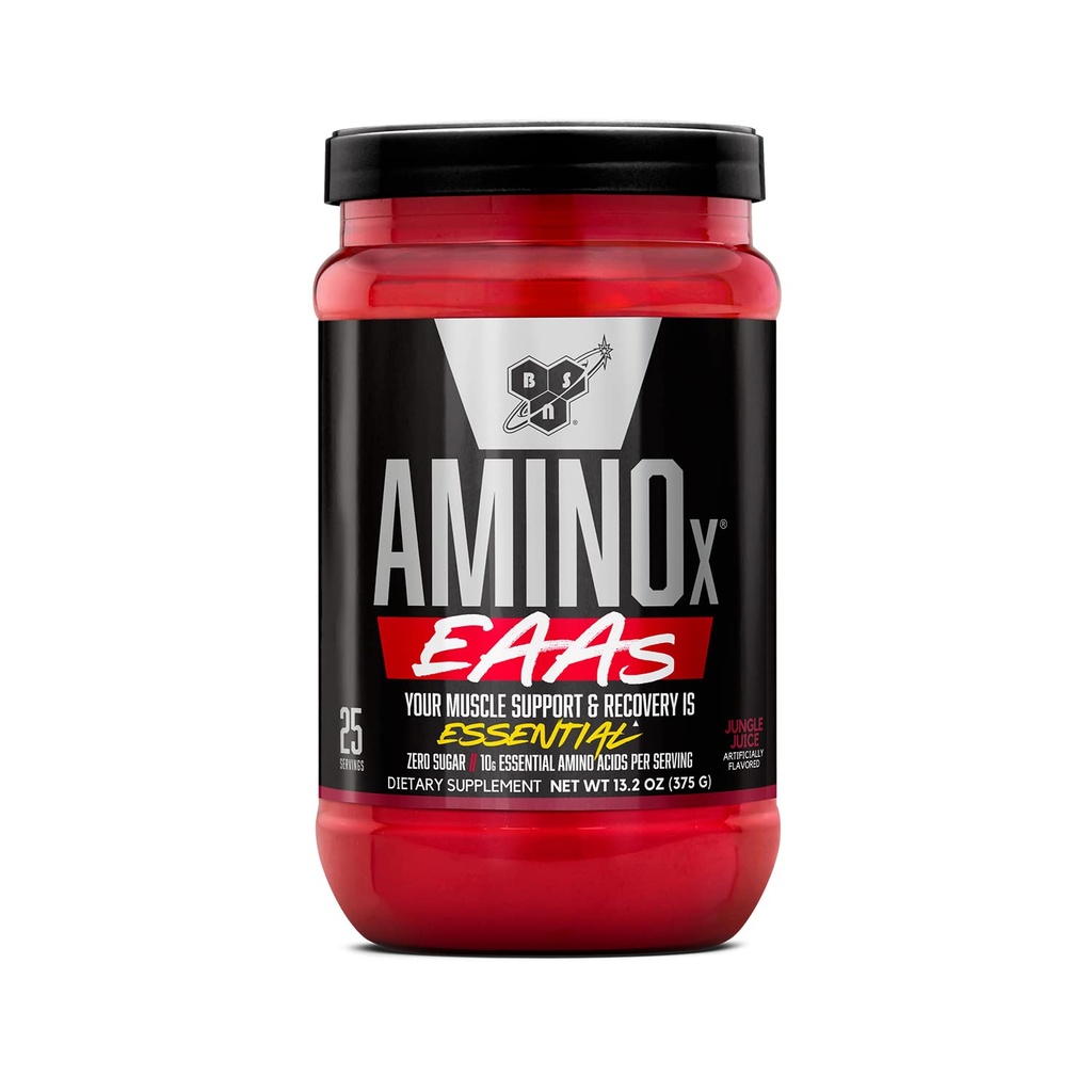BSN のアミノ酸 X EAAs、筋肉回復および持久力、10g の本質的なアミノ酸、5g BCAAs のゼロ シュガー、カフェイン 自由な、ジャングル ジュース、13.2oz、25 のサービング