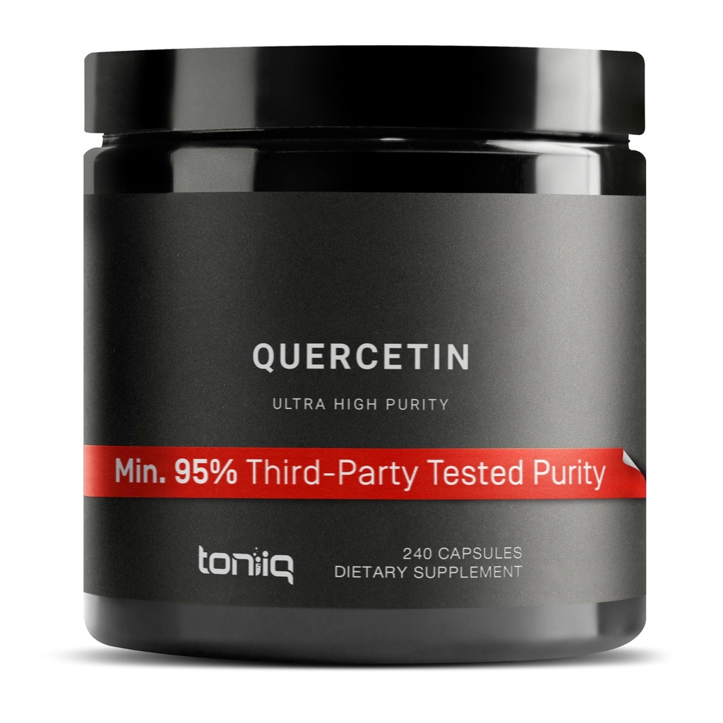 Toniiq超高純度ケルセチンカプセル - 95% + 高度に浄化され、Bioavailable - サービングごとの1000mg - 240カプセルのケルセチンの補足
