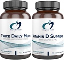 ビタミンDの最高(60のカプセル)が付いている健康のMultivitamin +ビタミンD/Kの補足の束- Twice毎日多(60のカプセル)のための設計5000 IUのビタミンD3