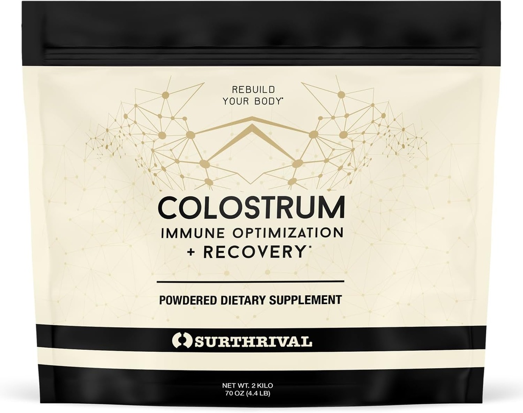 存続:Colostrumパウダー(2キロ、4.4ポンド)、免疫最適化&回復、粉末栄養補助食品、腸の健康、免疫サポート、ケトフレンドリー