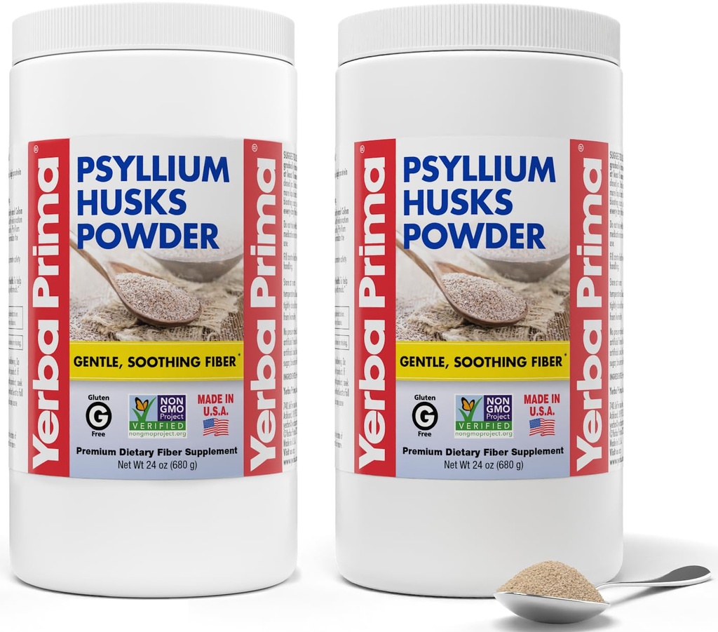 Yerba の Prima の syllium の殻の粉 - 24 の oz (2 のパック) - Unflavored - 良い地面-Soluble 及び不溶解性の繊維の自然な繊維の補足
