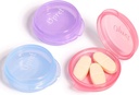 Opretの小さい丸薬箱(3 PC)、ポケットのためのかわいい丸薬の箱の携帯用Pills箱の薬の貯蔵の容器の耳栓の箱(Rose&Blue&Purple)