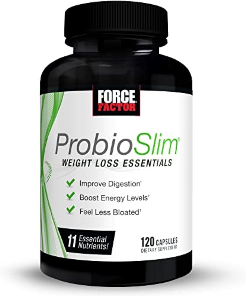 FORCE FACTOR ProbioSlimの減量の本質は電解物および緑茶のエキス、120のカプセルが付いている女性および人の女性のための毎日の消化器の健康そして減量のプロバイオティックの補足を完了します