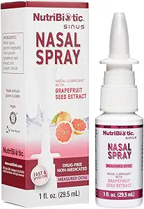 NutriBiotic鼻スプレー 1 Fl Oz | グレープフルーツ種子エキスとNasal Lubricant & ナトリウム塩化物 | 鼻パッセージから洗い流すのに役立ちます | 便利な測定線量ポンプ | 薬物フリー&非処方
