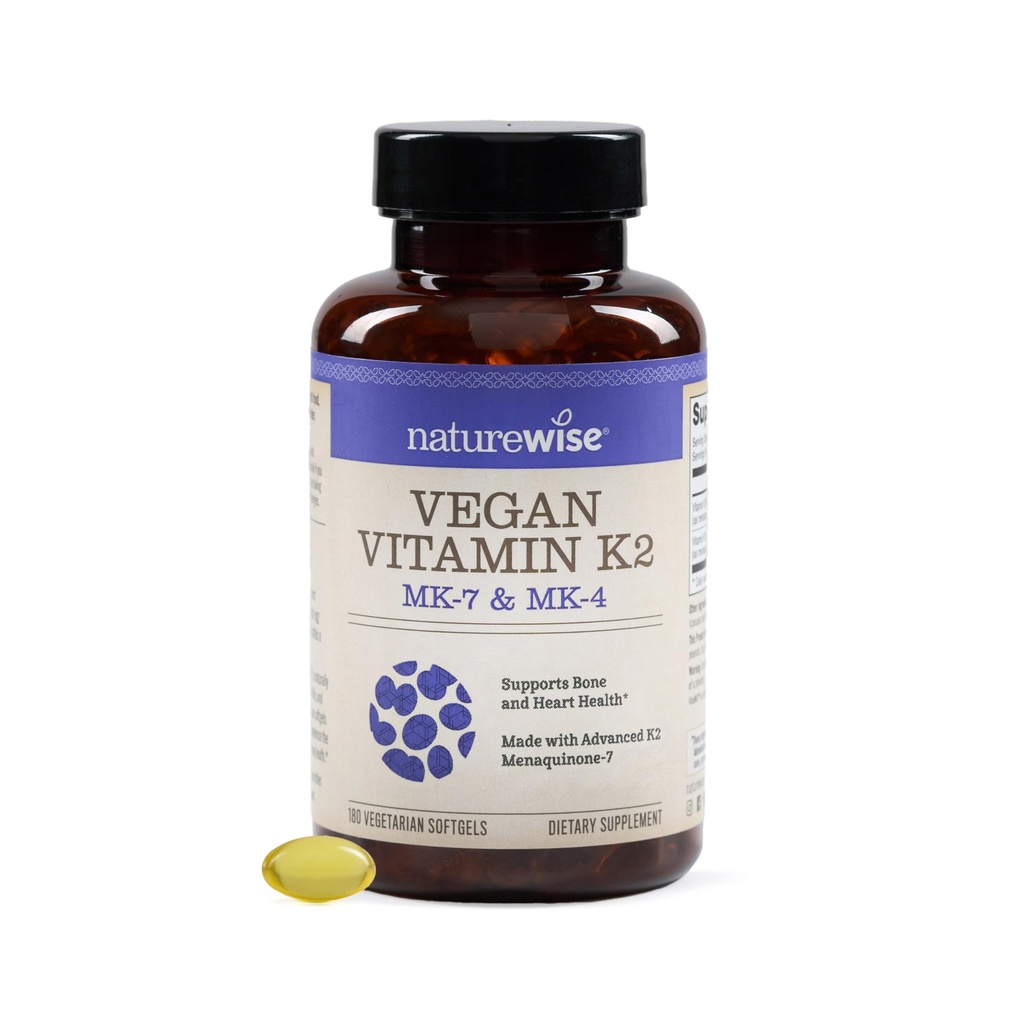 NatureWiseビタミンK2 600mcgとMK-7 100mcg&MK-4 500mcg - 高められたBioavailable式 - 骨と心臓の健康のためのKコンプレックス - ビーガン、グルテンフリー、非GMO - 180ソフトゲル[6ヶ月の供給]