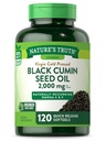 Nature's Truth Black Seed Oil Pills | 2,000mg | 120 Softgels | バージンコールドプレスドカミン | 非GMOとグルテンフリーサプリメント