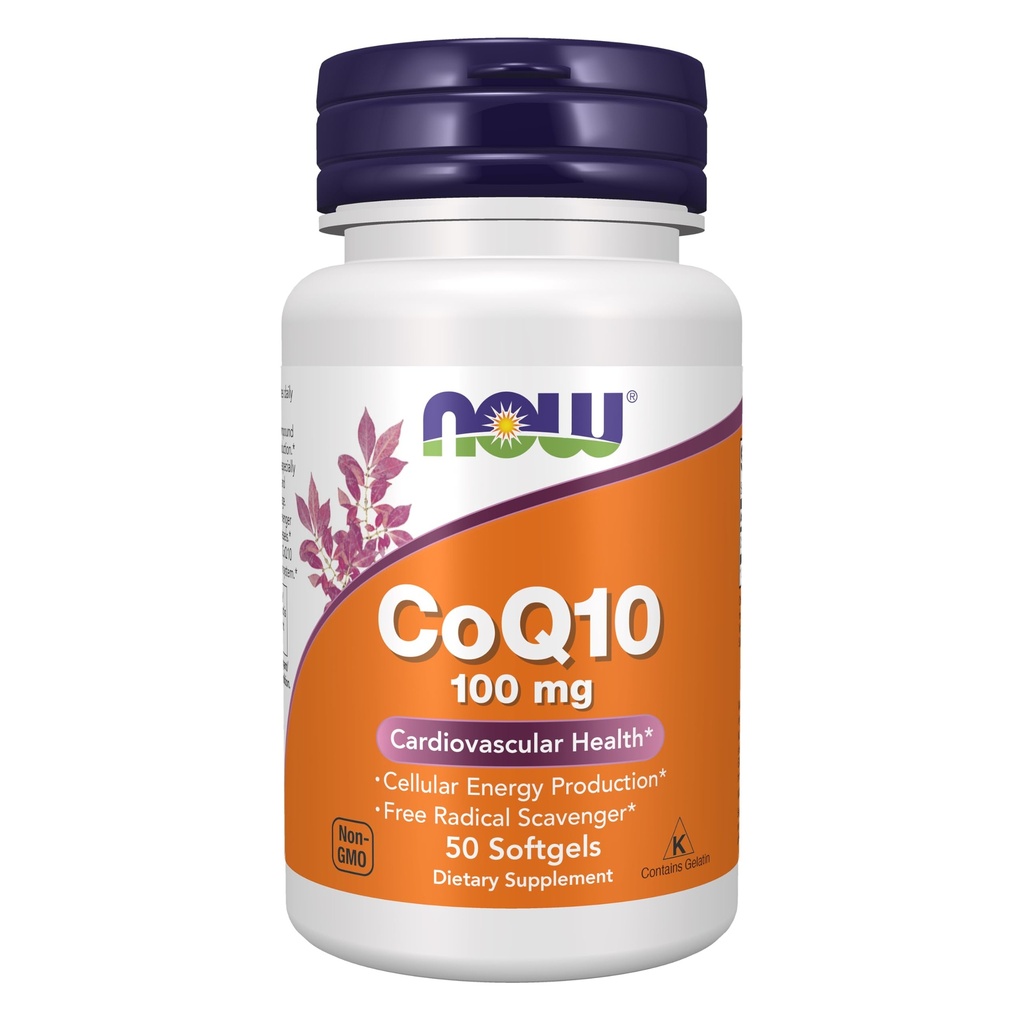 NOWの補足、CoQ10 (Coenzyme Q10) 100のmgの薬剤の等級、心血管の健康*、50のSoftgels