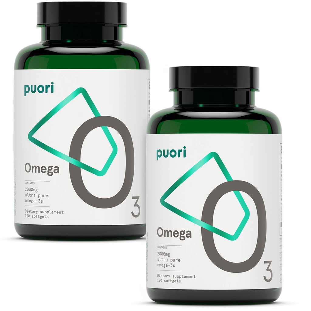 Puori Omega 3魚油の補足 - 2000mg Omega 3脂肪酸、1250mg EPA及び500mg DHAサポート中心、頭脳及び目の健康- IFOS の証明される- 240 Softgels の超純粋で及び Burpless の野生の捕獲された魚油