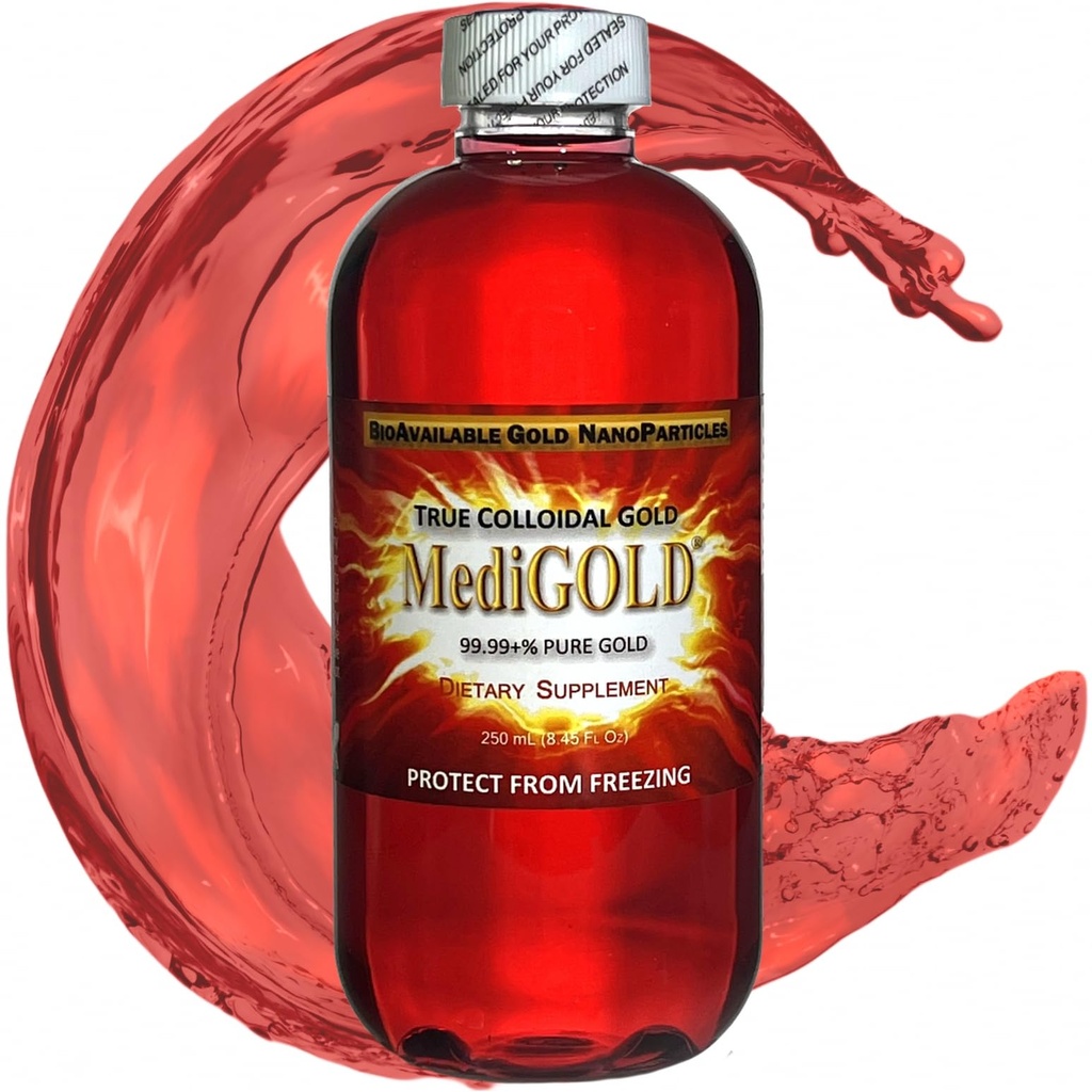 MediGOLD®真のコロイド金のANPの栄養物の補足-明確なプラスチックびんの250のmL