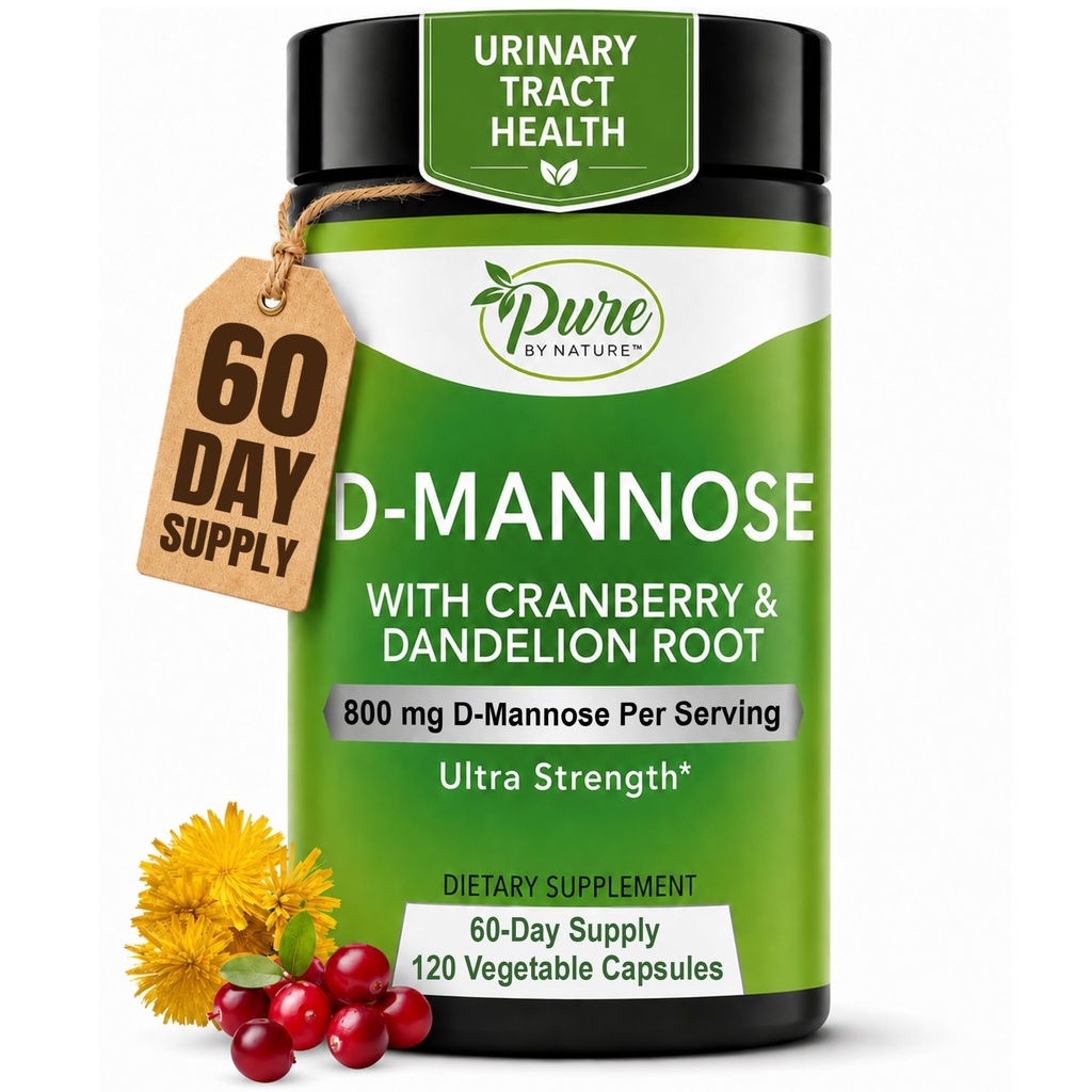 CranberryとDandelion Root、120Countと自然D-Mannoseによる純粋