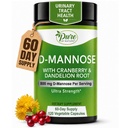 CranberryとDandelion Root、120Countと自然D-Mannoseによる純粋