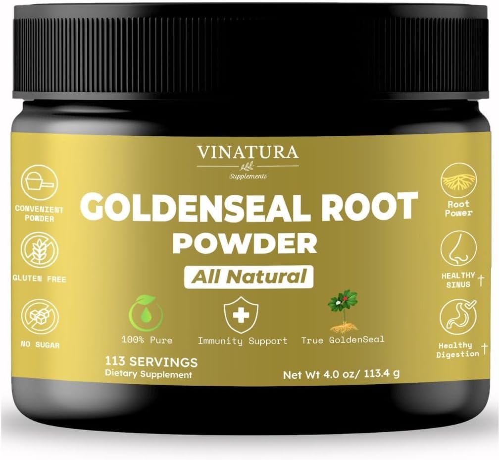 Goldenseal Root Powder - 4 oz, 113 Servings *USA Made & Tested* Pure Natural Goldenseal Root Powder Supplement