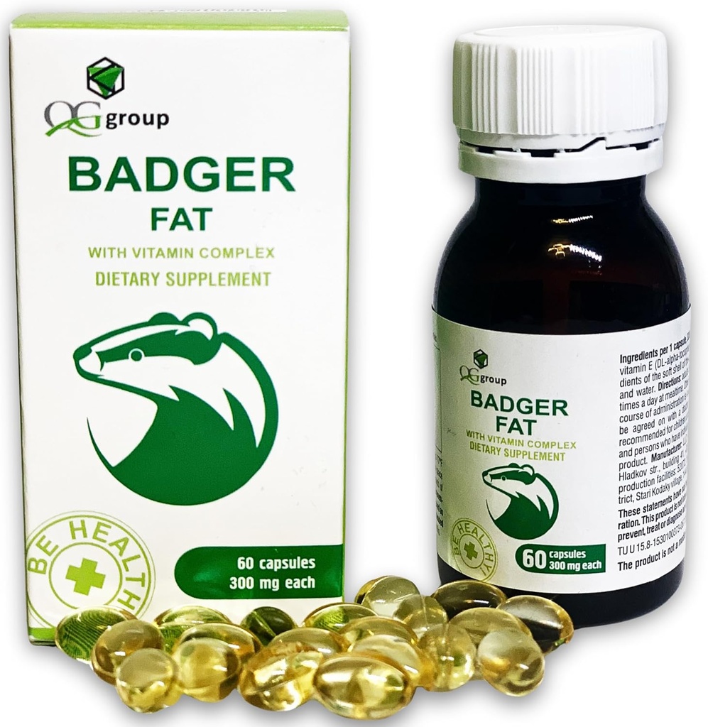 QGのグループBadgerの脂肪の多不飽和脂肪酸の自然な源- 60のカプセル、300のmg各