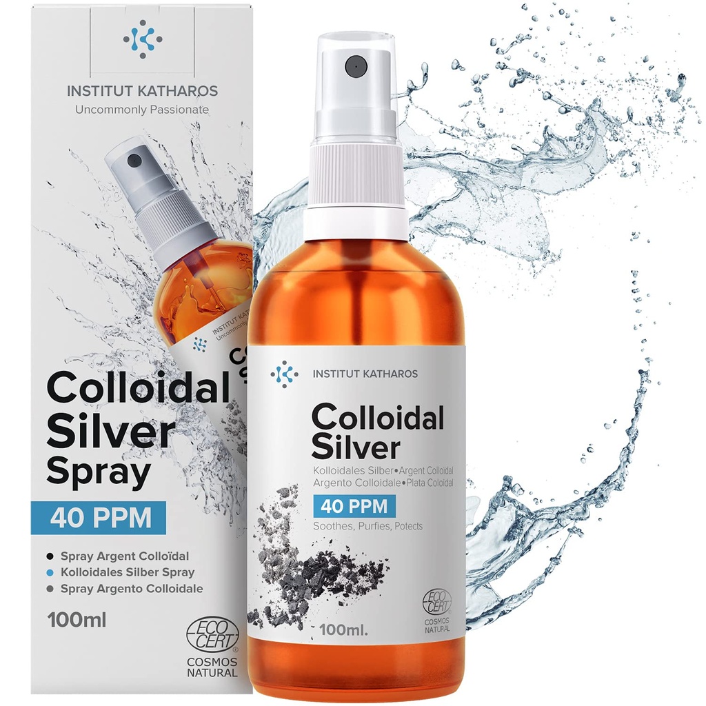 コロイドシルバー液 3.4 fl oz スプレー ● バイオアクティブ ハイドロゾール シルバーウォーター ● 天然ナノ ソル サプリメント ソリューション ● イオン ミネラル 40 PPM ● 有機構造コロイドスプレー