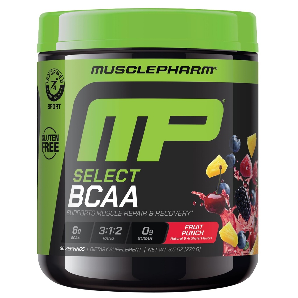 MusclePharm は BCAA の粉、前及びポストのワークアウトの回復飲み物、サポート筋肉回復及びエネルギー、必須のアミノ酸、30 のサーブ、フルーツ パンチを欠きます