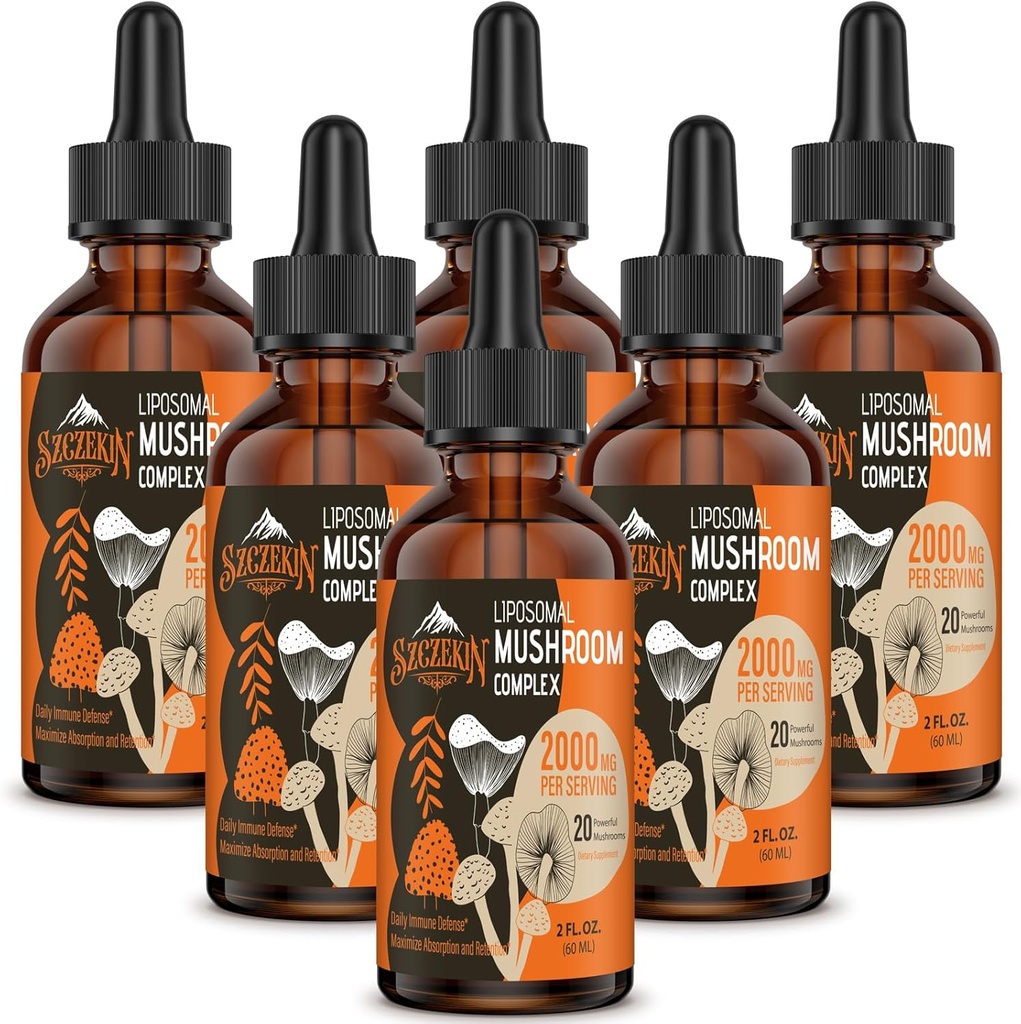 Liposomalのきのこの複雑な低下2000のMG - 20の有機のきのこのエキス-免疫、認知および記憶のための高度の液体の方式-ライオンsのマネの補足、Reishi、Cordyceps、Chaga、180のサービング