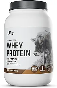 Levels Grass Fed Whey Protein Powder, No Artificials, 24G of Protein, Double Chocolate, 2LB