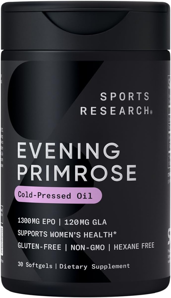 冷たい押されたオイルからのスポーツの研究の Evening Primrose の補足-女性の健康及び皮の健康のためのSoftgels -グルテンフリー及び非 GMO GLA -高い効力 1300mg、30 の計算