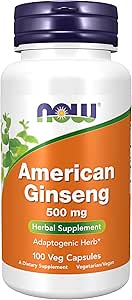NOWの食糧アメリカのGinseng、100のカプセル、500のmg (3のパック)