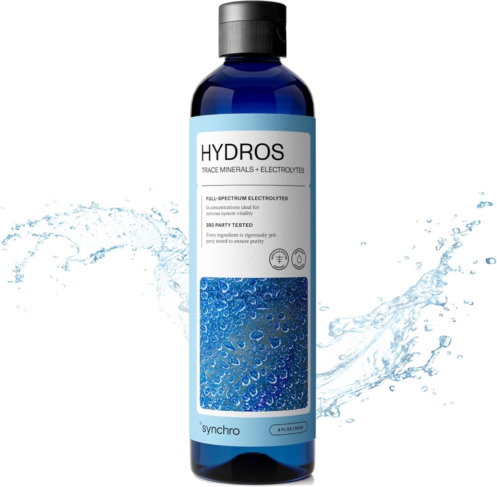 Synchro - 水素は、電解液、電解水のためのミネラルリッチ水滴、神経系サポートのための電解液滴、飲料水のためのミネラルドロップ、8 の fl oz をトレースします