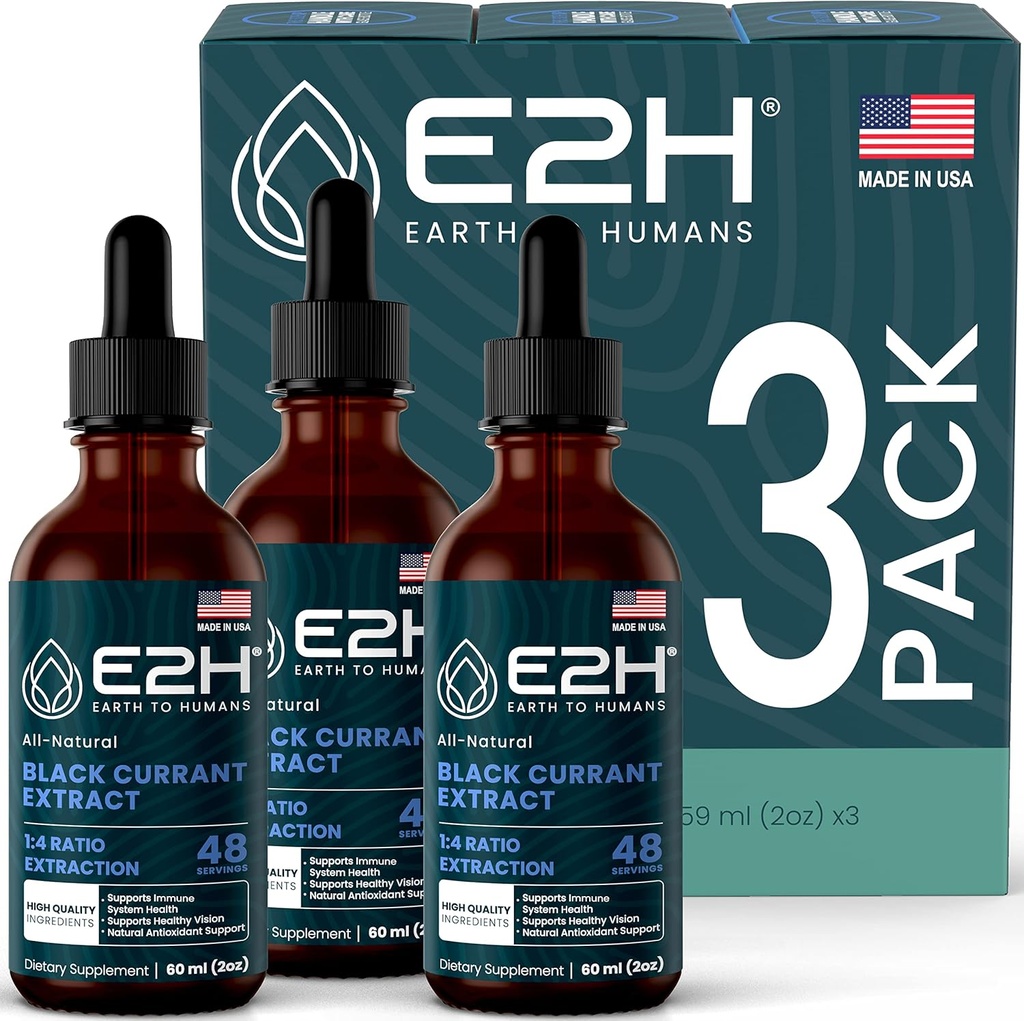 E2Hの自然な黒のカラントのエキス、風邪は黒いカラントの種-免疫系の健康-速い吸収の液体(3本のびん)を押しました