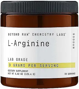 BEYOND RAW Chemistry Labs L-Arginine Powder, 燃料の練習と回復をサポート, 30 サービング