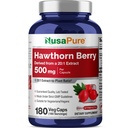 NusaPure Hawthorn Berry 20:1 エキス、500 mg 10,000 mg 180 Veg キャップ相当、ベジタリアン、ビーガン、非GMO 栄養補助食品に適しています